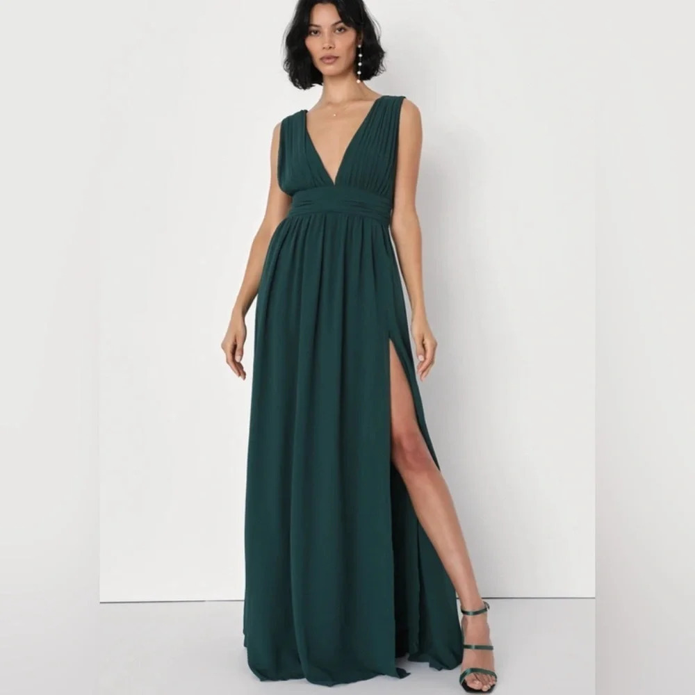 Lulu’s Heavenly Hues Forest Maxi Dress Large#0211
